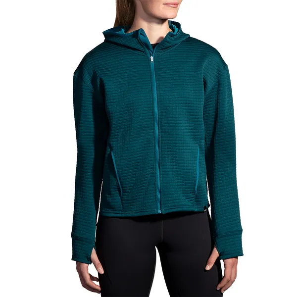 Brooks W Brooks Activate Midweight Hoodie Blue